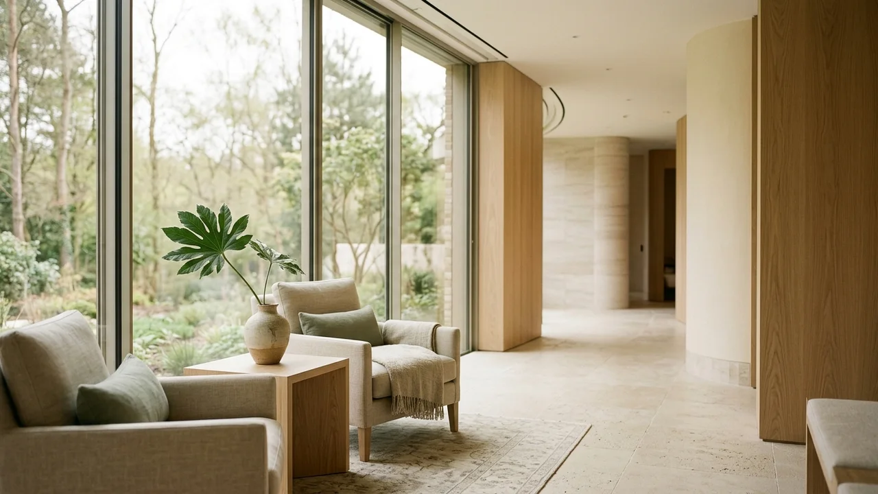 High-end executive-health clinic interior, editorial image