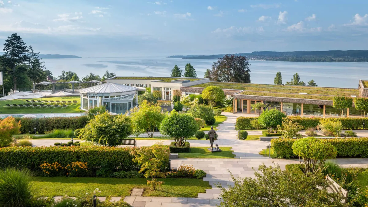 Buchinger Wilhelmi clinic grounds overlooking Lake Constance
