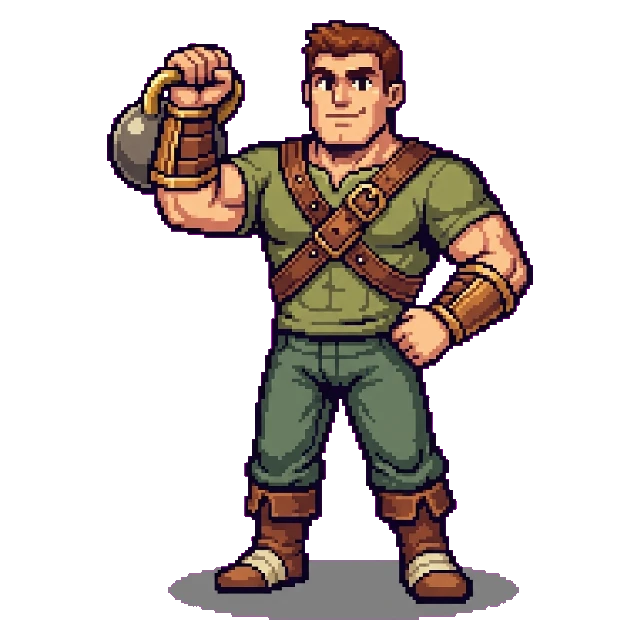 Pixel-art Agewell readiness character from the Longevity Readiness Check